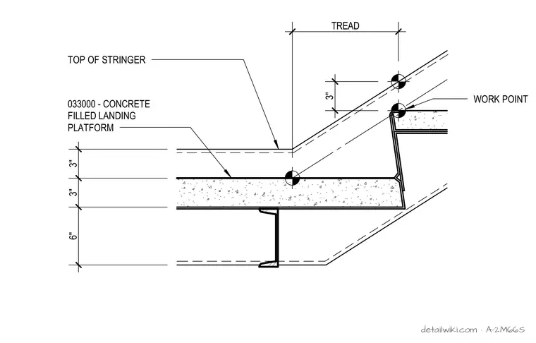 A-2M66S — Stair Landing Detail At Intermediate Landing