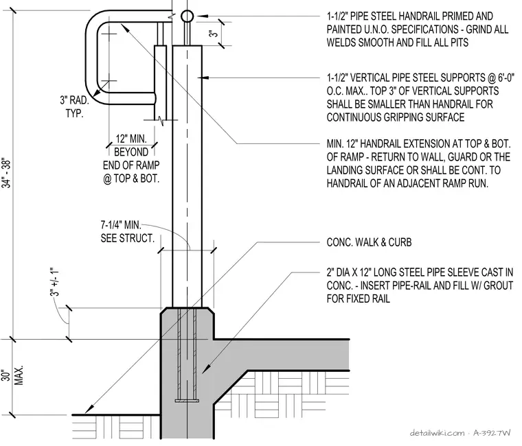 A-3927W — Handrail @ Accessible Ramp