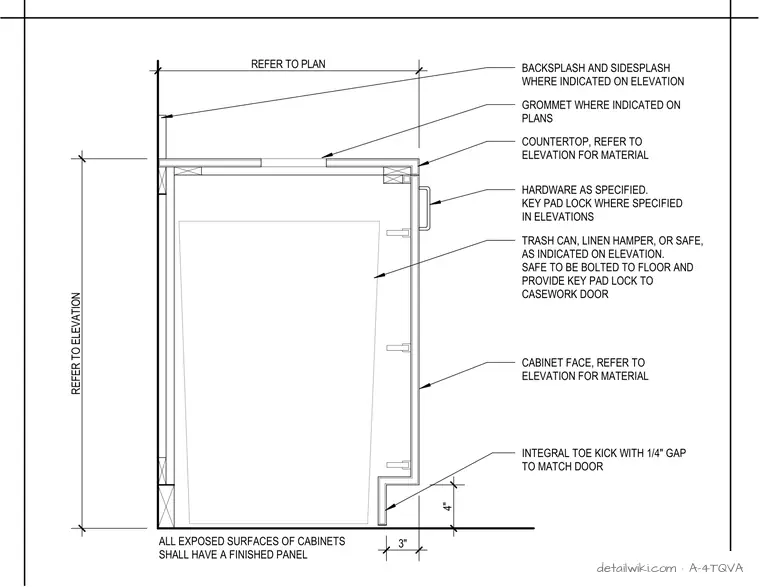A-4TQVA — Bc-T - Base Cabinet Trash/Linen/Safe