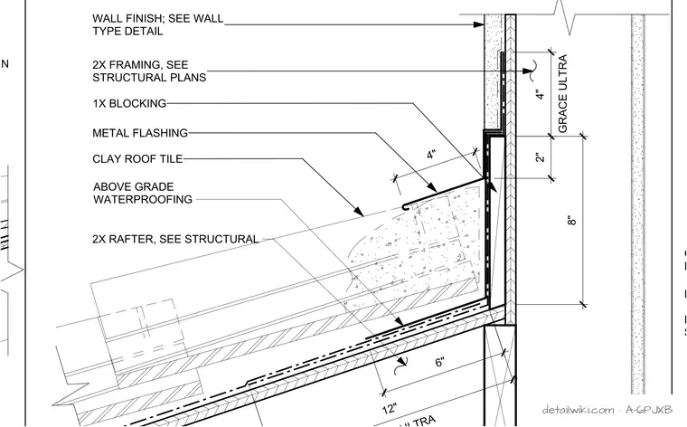 A-6PJXB — Roof - Clay Tile - Pitch To Wall