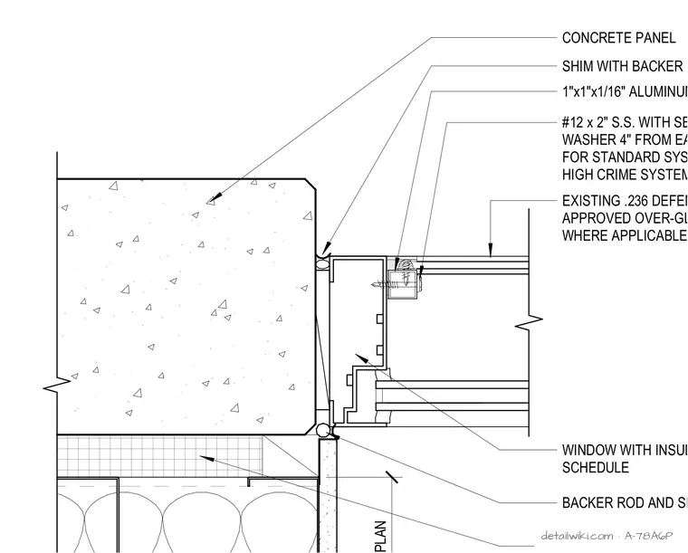 A-78A6P — Storefront Window Furring Jamb