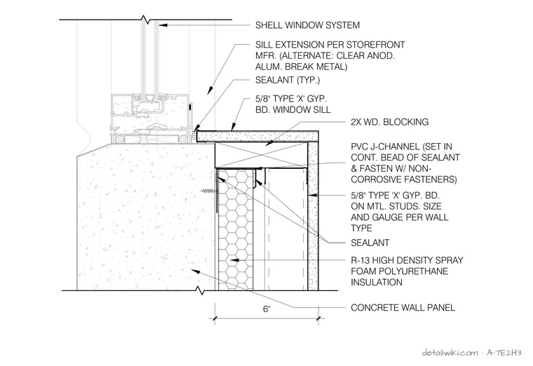 A-7E2H3 — Typ. Window Sill Detail