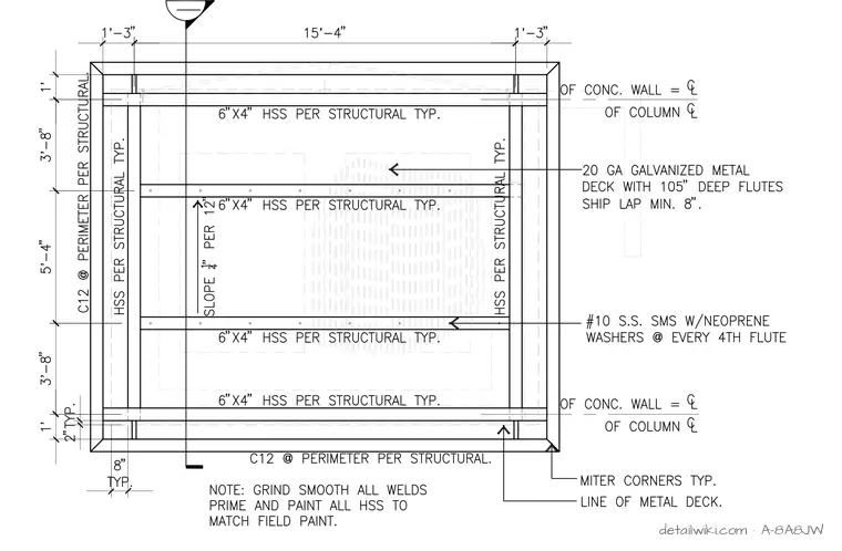 A-8A8JW — Trash Enclosure Roof Plan