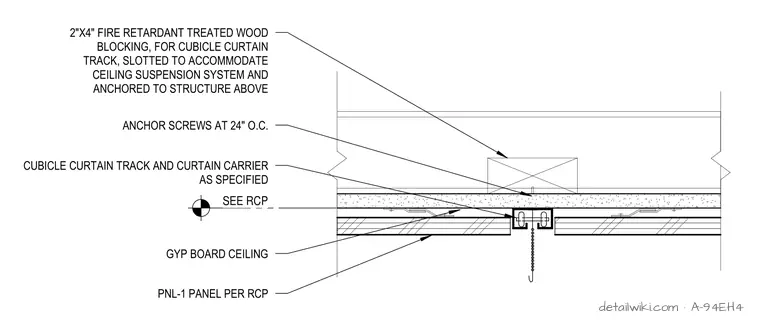 A-94EH4 — Cubicle Curtain Track At Gyp Ceiling
