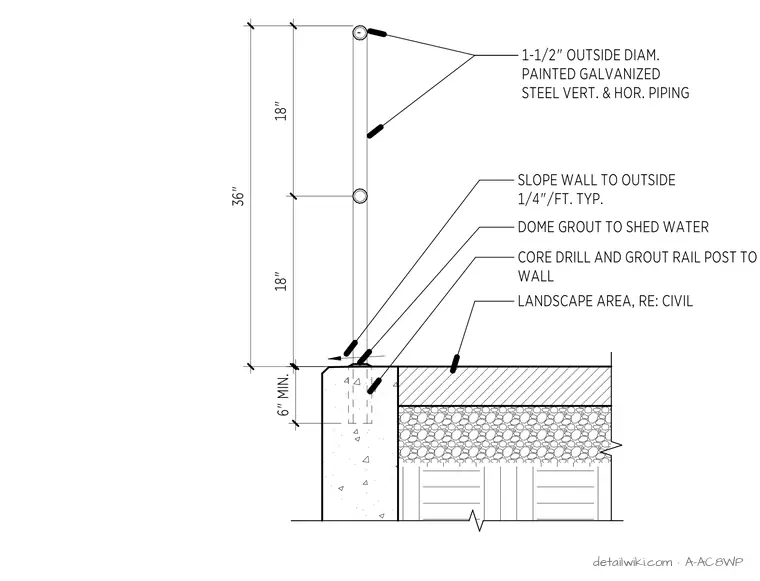 A-AC8WP — Guardrail @ Concrete Wall