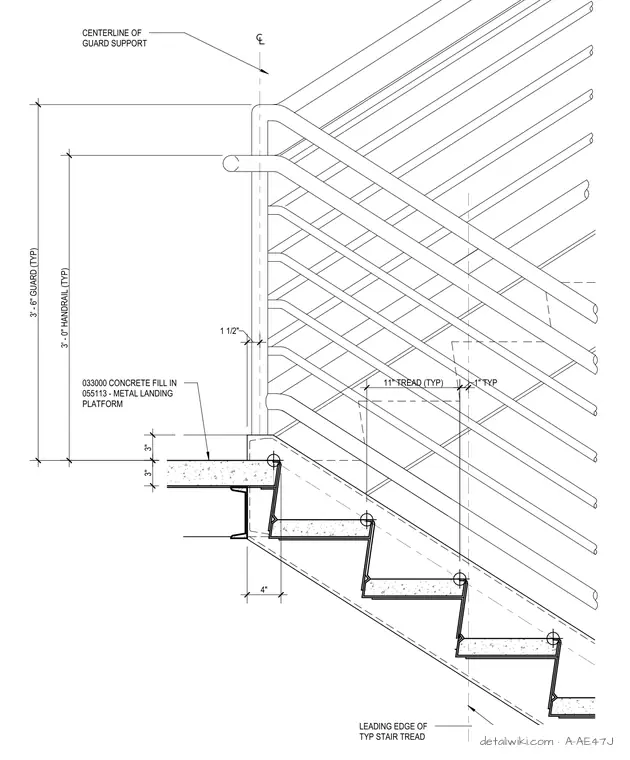 A-AE47J — Stair Detail - Typical Intermediate Landing