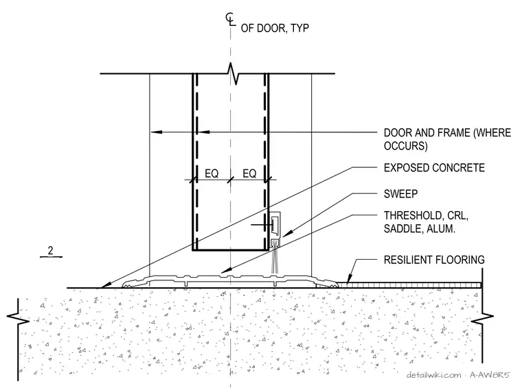 A-AW8R5 — Resilient To Concrete At Fire Rated Door