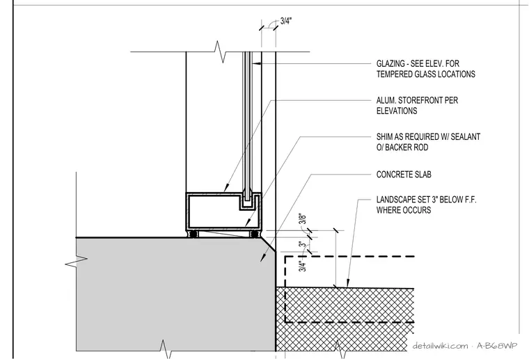 A-B68WP — Storefront Sill At Grade