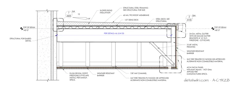 A-C7KZB — Steel Canopy Detail
