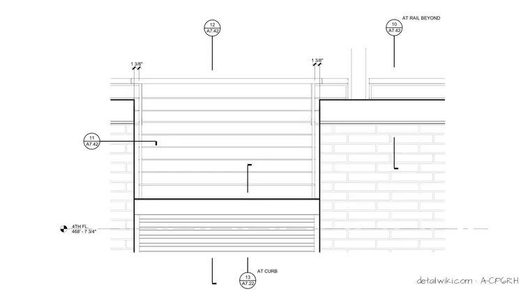 A-CP6RH — East Terrace Guardrail - Exterior Elevation