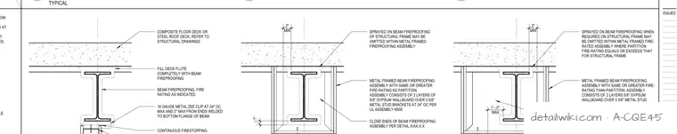 A-CQE45 — Typical Fire-Rated Partition Head Details