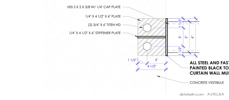A-DRCKA — Steel Connection @ Vestibule - Plan View