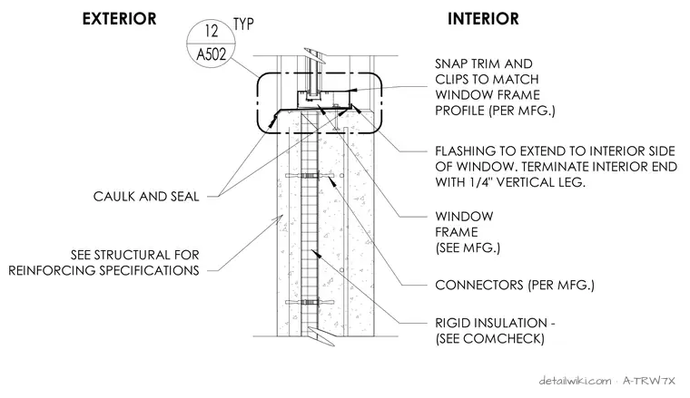 A-TRW7X — Wall Detail - Window Openings - Sill
