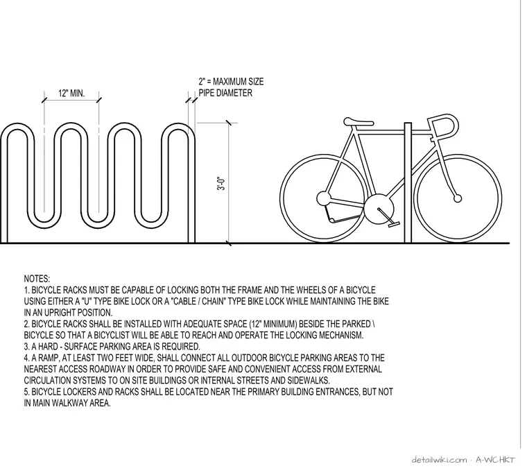 A-WCHKT — Typical Bicycle Ribbon Rack