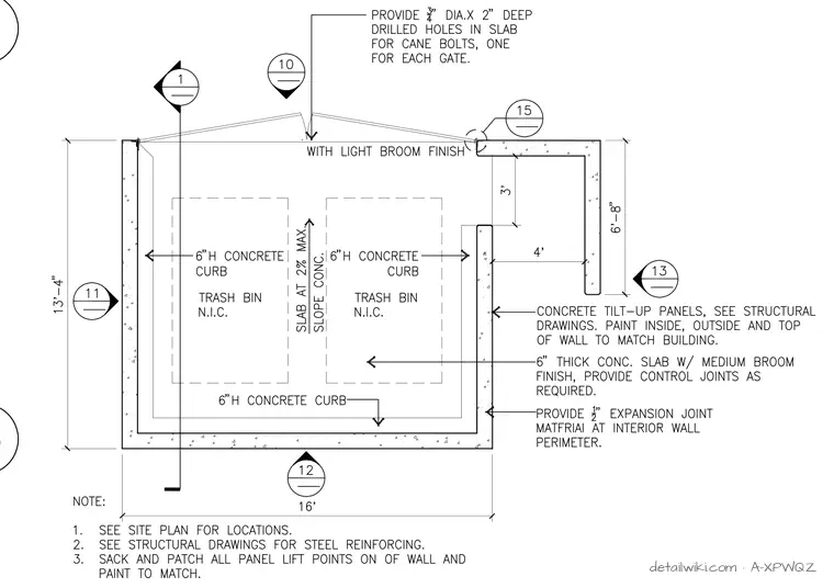 A-XPWQZ — Trash Enclosure Plan
