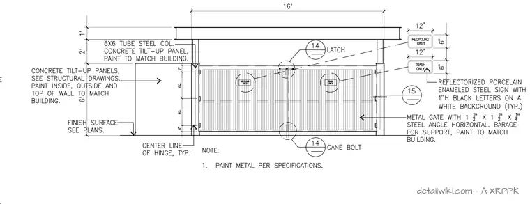 A-XRPPK — Trash Enclosure Front Elevation