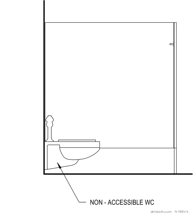 A-YKKV4 — Typical Restroom Stall Plan (Non-Accessible)