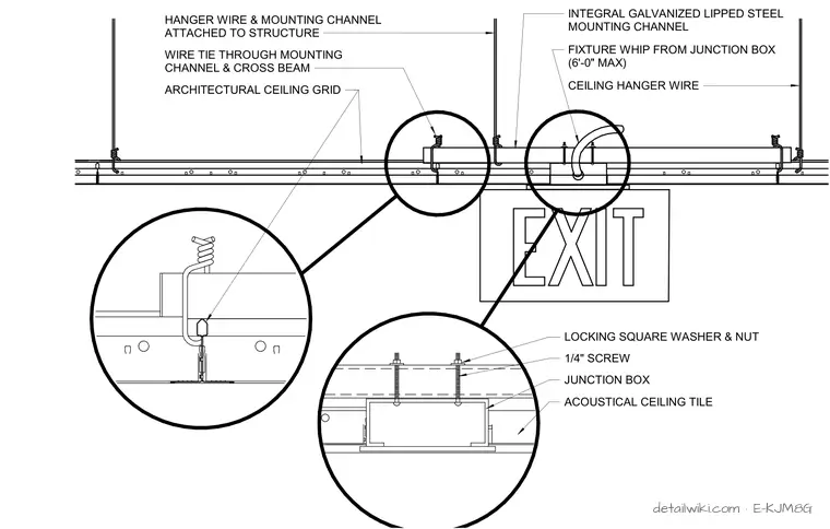 E-KJM8G — Exit Sign Mounting - Lay-In Ceiling