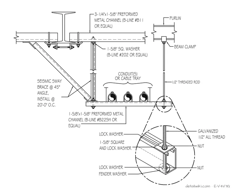 E-V4V3G — Typical Indoor Conduit Support Detail