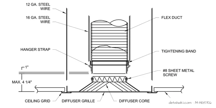M-HG5R6 — Diffuser With Flex Duct Connection Detail
