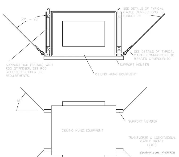 M-Q5YCG — Transverse And Longitudinal (4-Way) Brace For Ceiling Hung Equipment