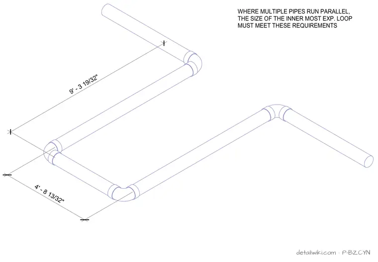 P-BZCYN — Roof Drain Piping Expansion Loop Detail