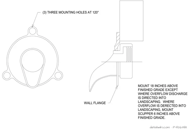 P-H26WX — Wall Scupper