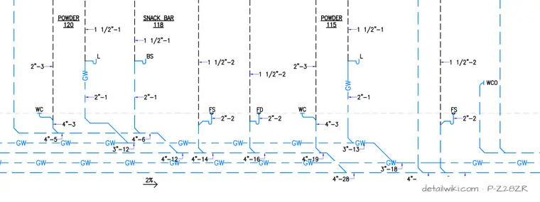 P-Z28ZR — Waste, Gray Water & Vent Riser Diagram