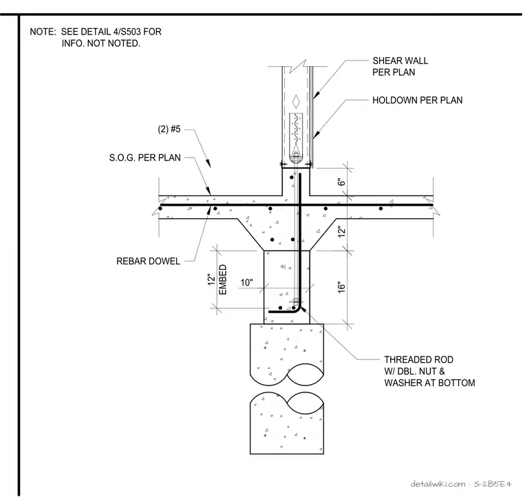 S-2B5E4 — Shear Wall Detail