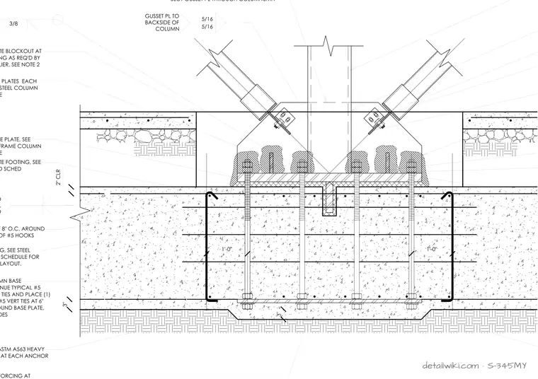 S-345MY — Brace Frame Columnn At Footing
