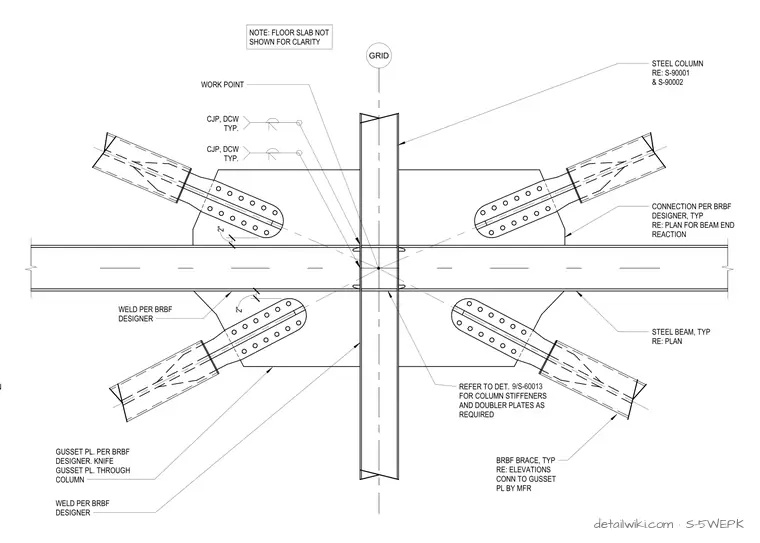S-5WEPK — Braced Frame Detail At Plenum Floor