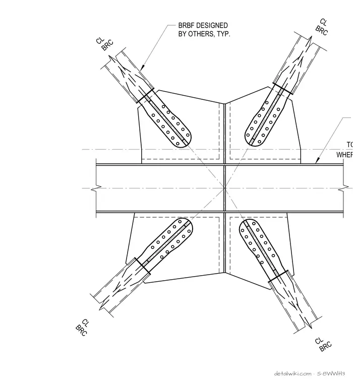 S-8WWH3 — Typical Braced Frame Connection (Beam)
