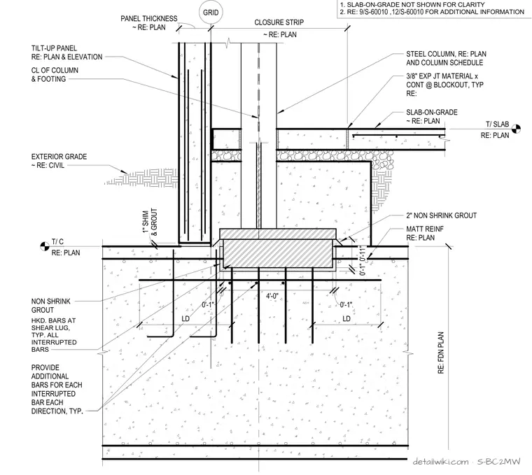 S-BC2MW — Base Plate At Braced Frame