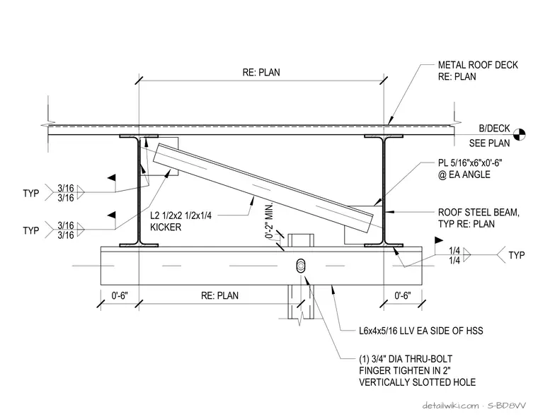 S-BD8VV — Elevator Post/Column Slip Connection - Roof Level