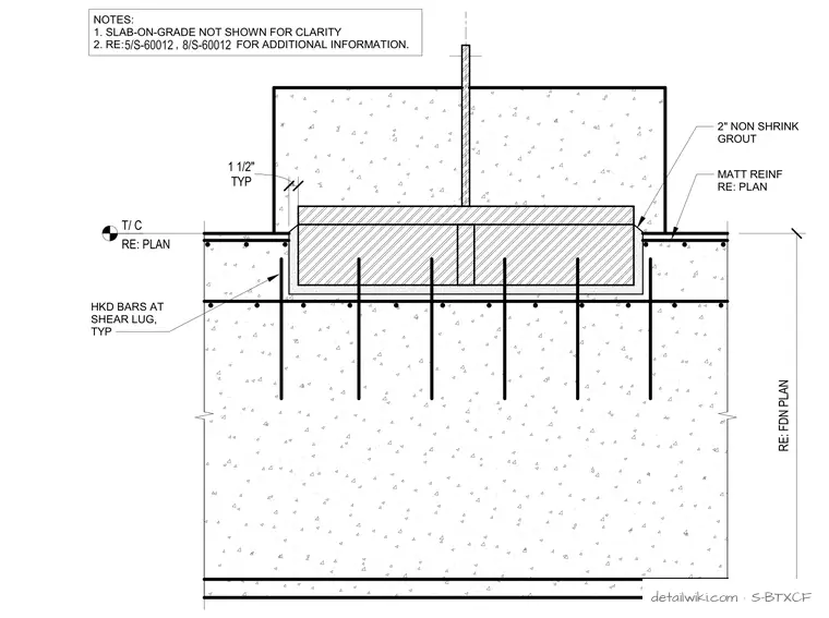 S-BTXCF — Base Plate At Braced Frame