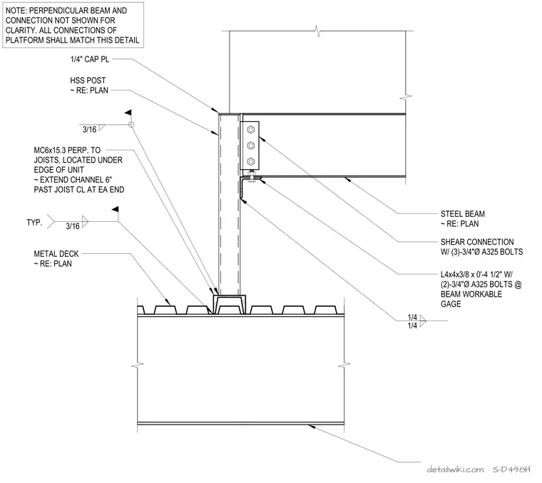 S-D498H — Cu Low Roof Curb Detail