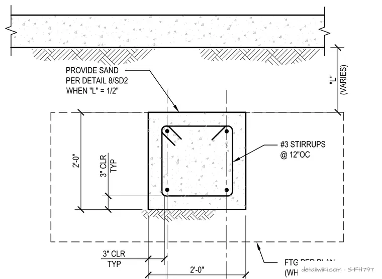 S-FH797 — Concrete Tie Beam To Pad Footing