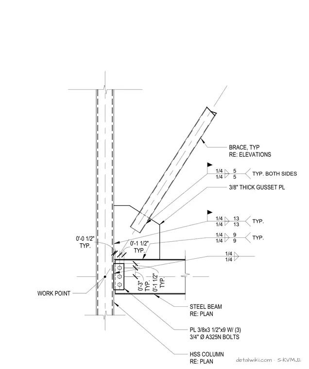 S-KVMJ2 — Braced Frame Detail At Penthouse
