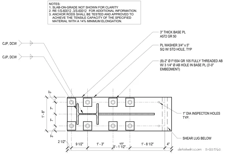 S-Q2562 — Braced Frame Base Plate