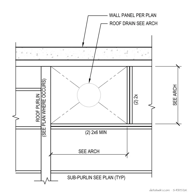 S-RK5GX — Typical Roof Drain Framing