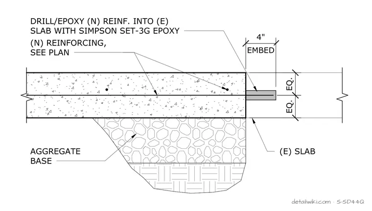 S-SD44Q — Drill/Epoxy (N) Reinf. Into (E)