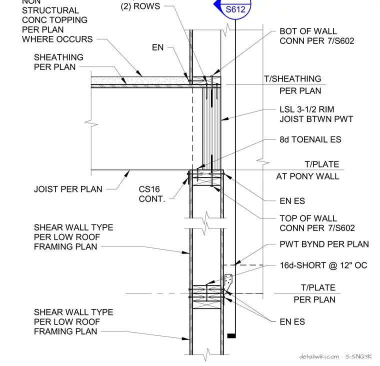 S-SNQ3K — Mech Well/Ceiling Framing Section