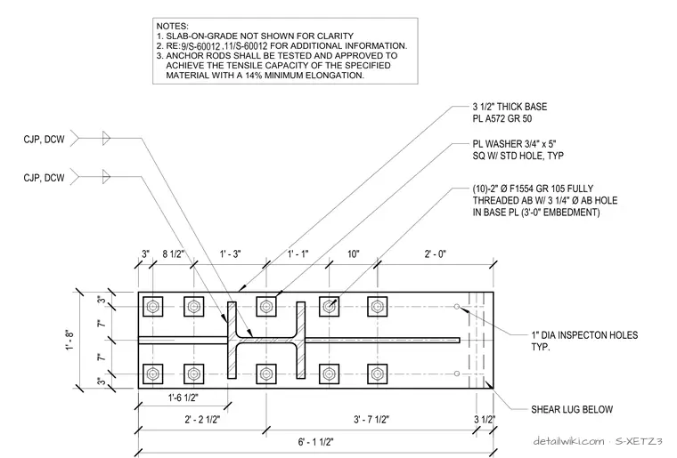 S-XETZ3 — 12 Braced Frame Base Plate