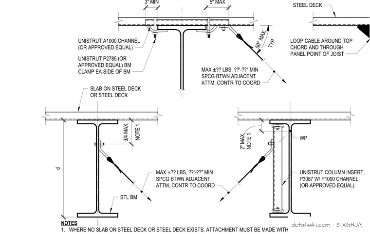 S-XGHJA — Bracing Attachment To Structure Above