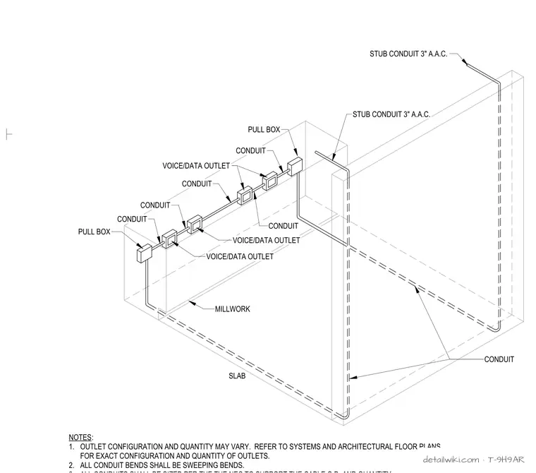 T-9H9AR — Island Millwork Conduit Detail 4