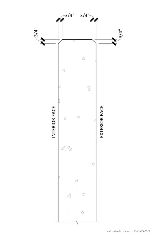 T-GVXM8 — Typ. 3/4\" Chamfer Detail